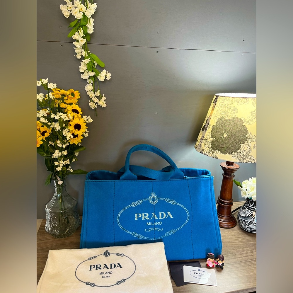 PRADA Canapa Large size Blue Color